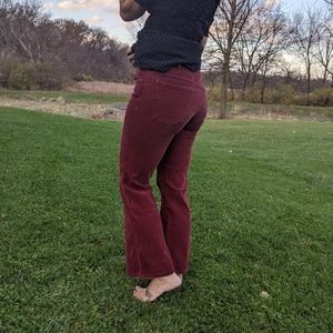 Vintage rare white tag 1970 Levi's maroon corduroy flare jeans (upper case e)